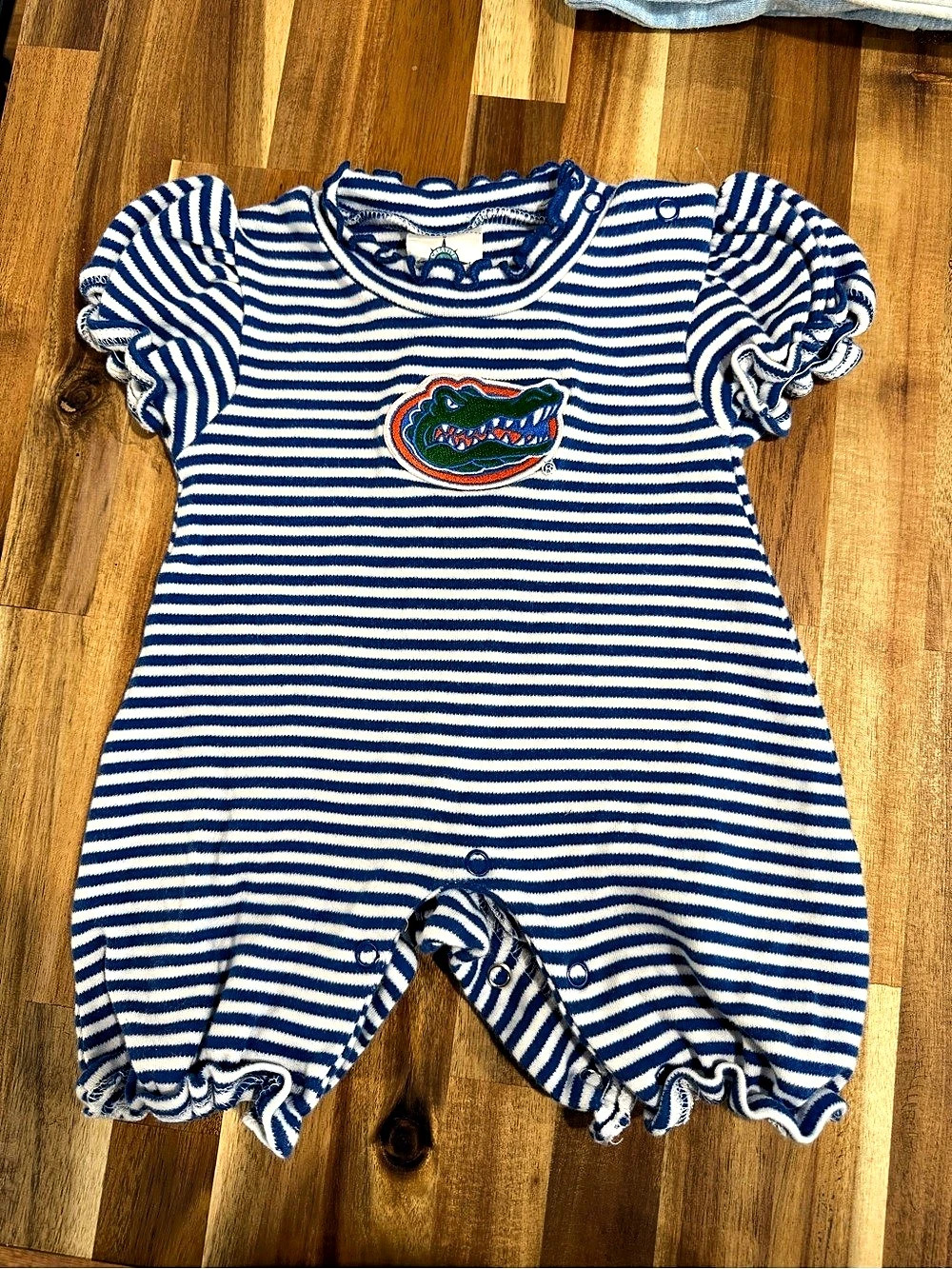 Creative Knitwear Striped Romper in Blue & White Size 3-6 Months